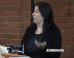 Naomi speaking at an event on autism and churches run by A2ndVoice